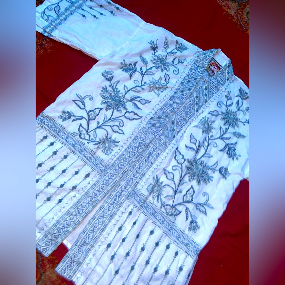 Rare Johnny Was Embroidered Linen Kimono - Picture 4 of 16